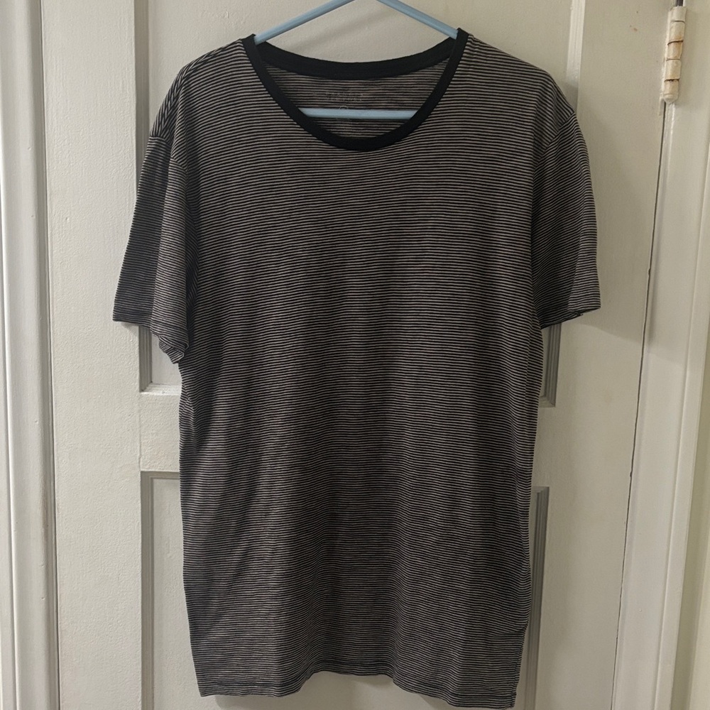 Barney’s New York Black and Gray Striped Men's T-Shirt